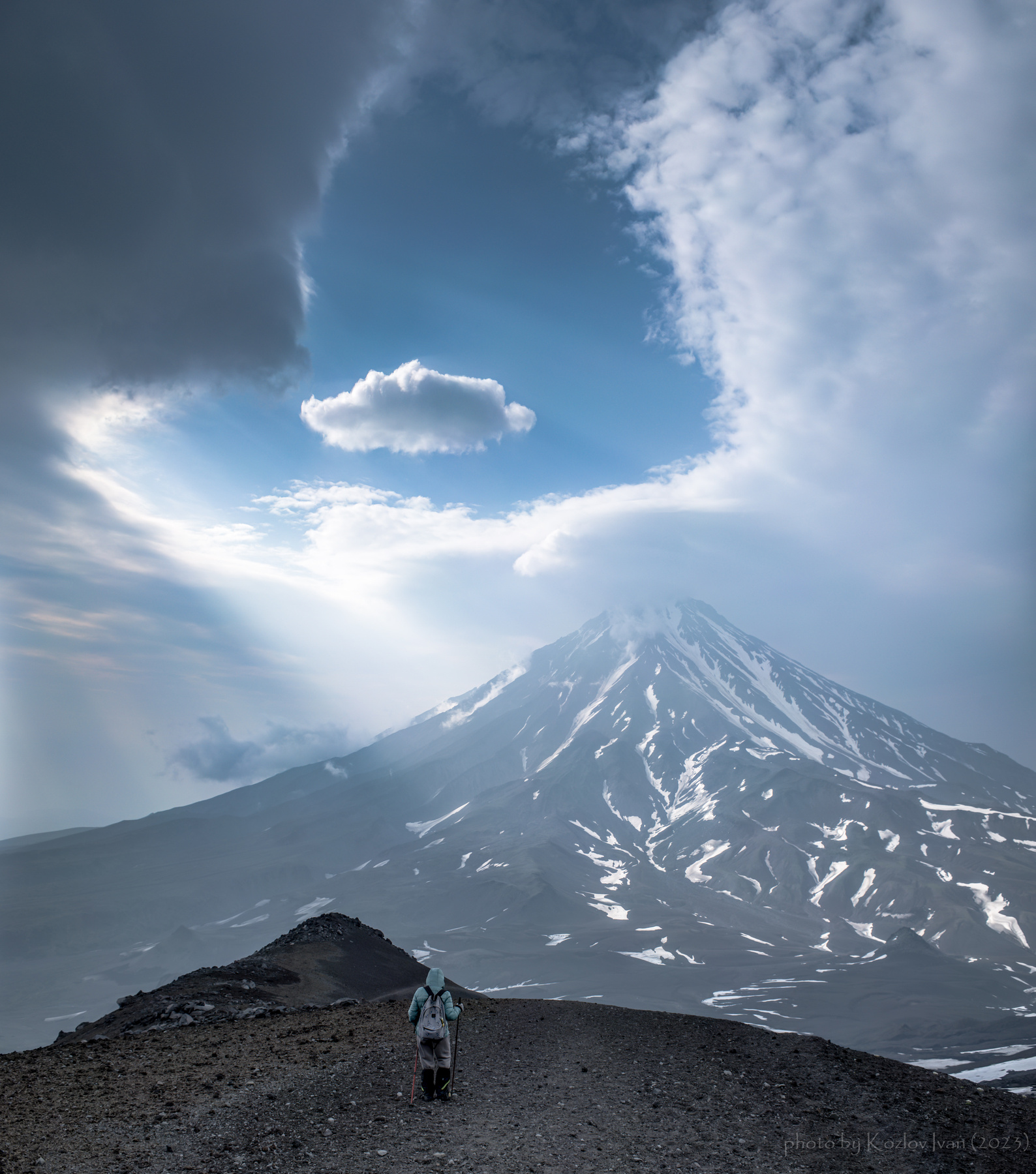 heart of Kamchatka Nikon Облака Вулкан Камчатка Туризм Горный туризм Люди Горы сердце