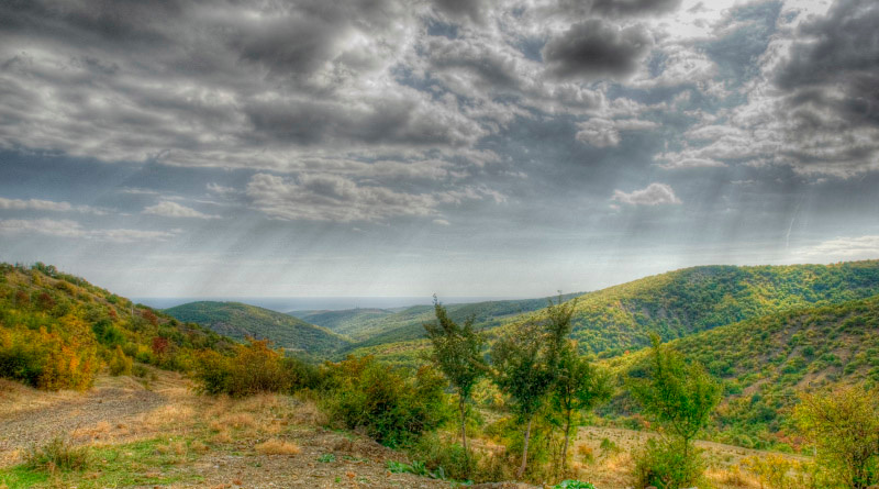 Октябрь в Крыму Крым, Алушта, облака, горы, море