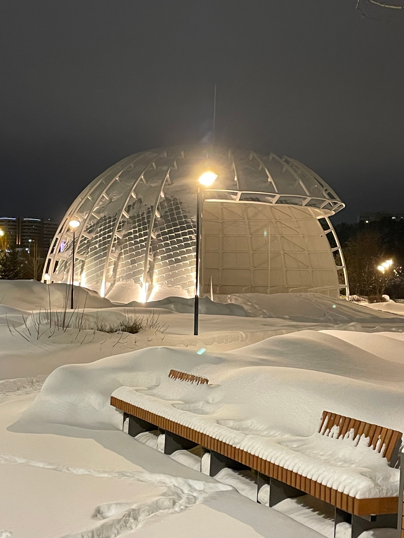 Космического пришельца засыпало снегом 