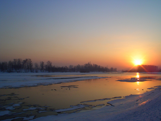 городской закат красноярск енисей закат зима