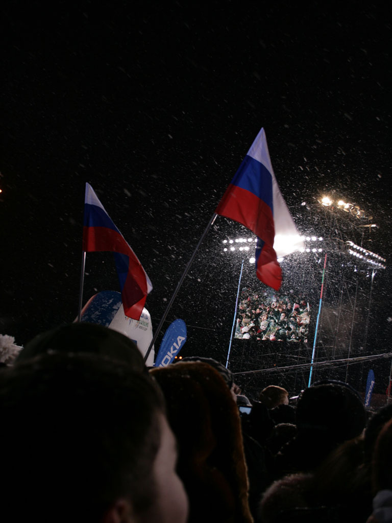 Толпа Снег, народ