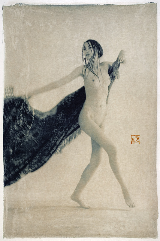 Кашемировый танец. N5 Cyanotype Цианотипия Ручная_авторская_печать
