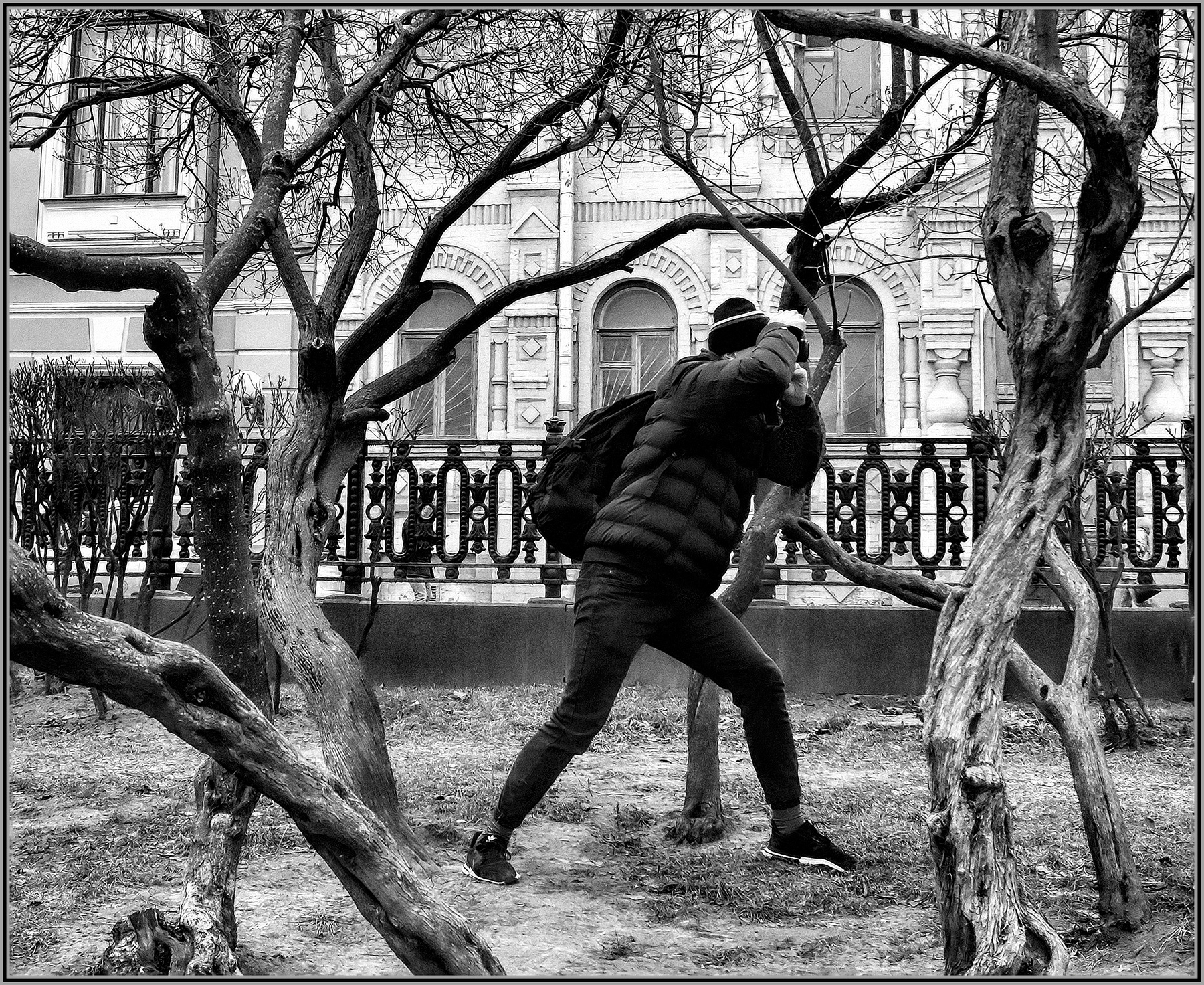 ... Боевая стойка фотографа ..... улица люди события мужчина