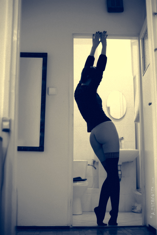 in the bathroom... 