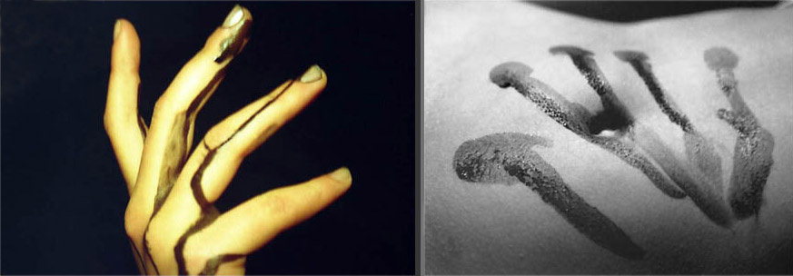 Devilish touch Blacken finger sleekness