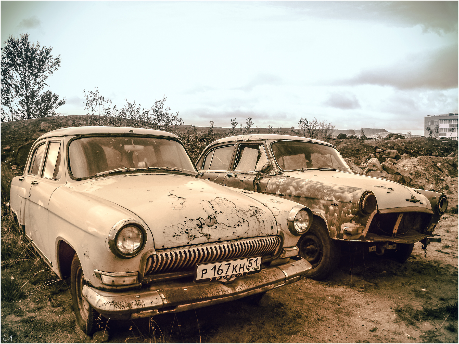 *Наше радостное автомобильное прошлое * фотография путешествие Север Мурманская область город Заполярный автомобили техно Волга СССР Фото.Сайт Photo.Sight Светлана Мамакина Lihgra Adventure