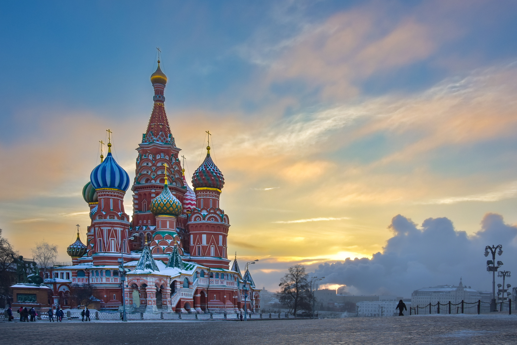 Рождественская Москва город утро январь москва мороз