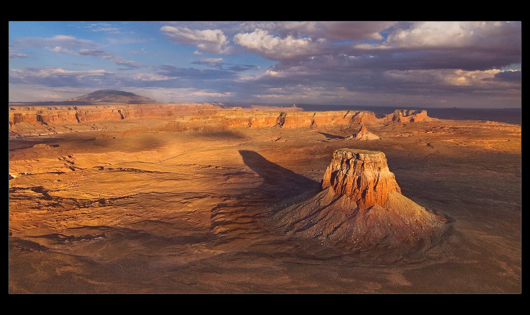 Aerial View of Tower Butte Before Dust Storm Tower Butte, Lake Powell, Arizona