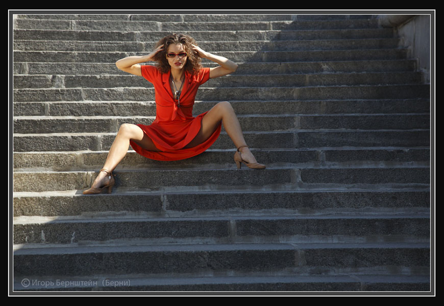 Надоели! model, fashion, vintage, red, dress, berni, liu, bernstein, berlianskaya