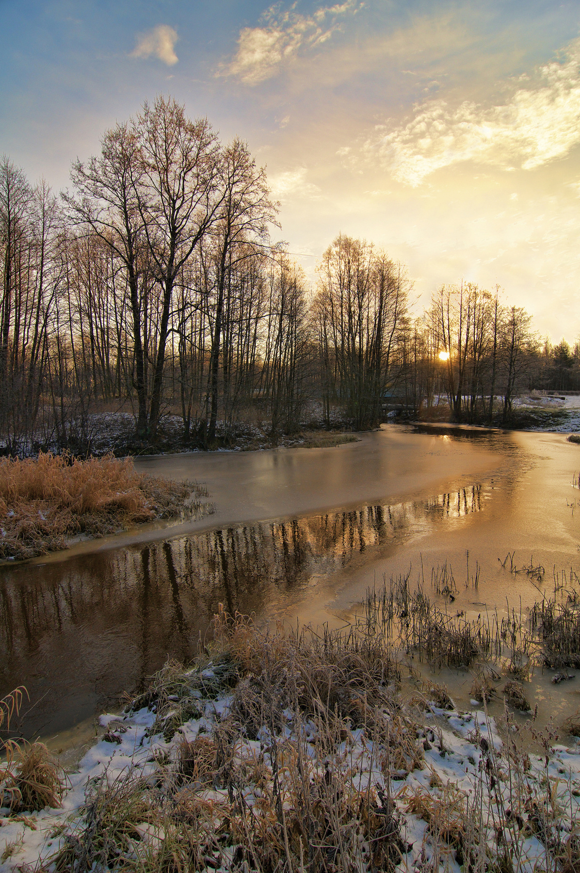 Ноябрь закат, ноябрь, река, берег, вода, солнце