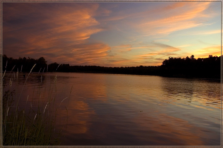 sunset on Charleston Lake 