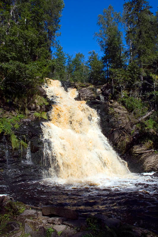 Карельский водопад Карелия Питкяранта Белые столбы водопад река
