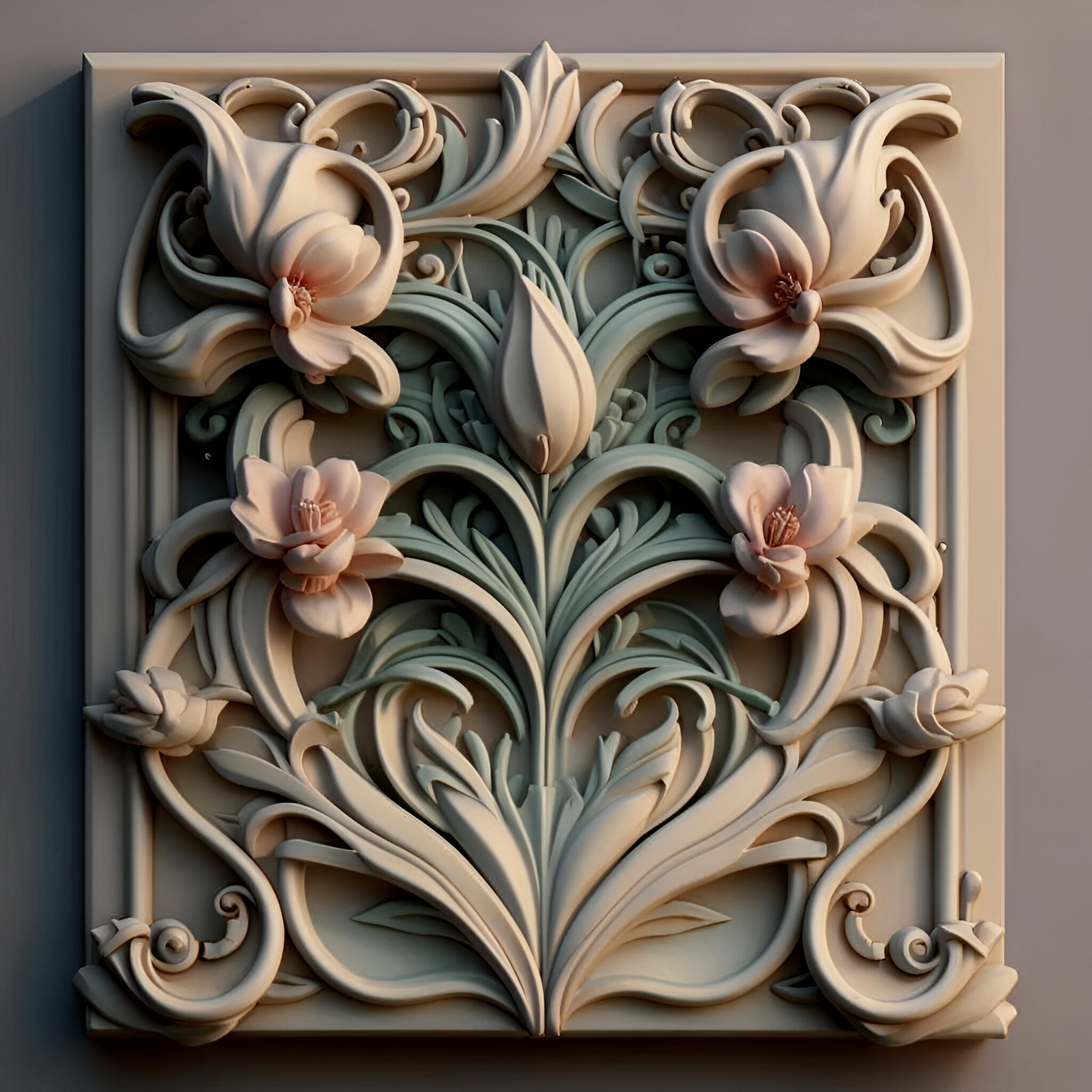 элемент декора из крашеного гипса в стиле Art Nouveau 