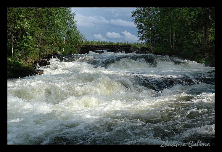 Дикая река порог падун водопад Винча Мурманская_область гроза белая_вода whitewater
