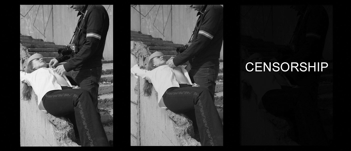 Остановленный цензурой фотограф, модель ...  девушка ...