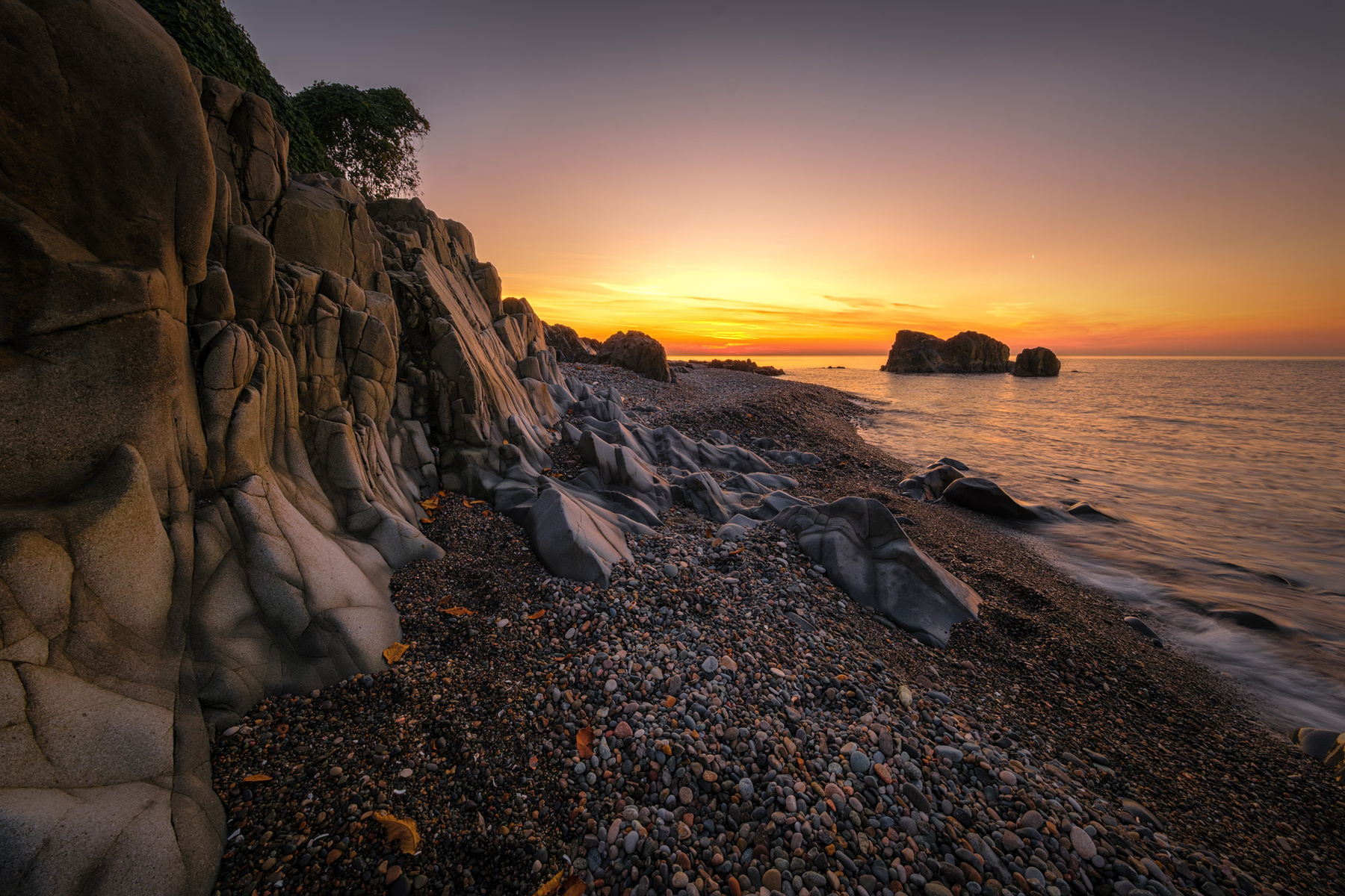 Rocks In The Sunset coast dusk cliffs beach sea mountains sunset tsikhisdziri landscape scenery travel nature outdoors caucasus sakartvelo georgia adjara batumi chizh
