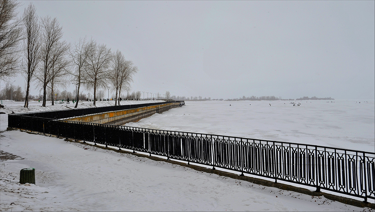 Набережная зима снег набережная