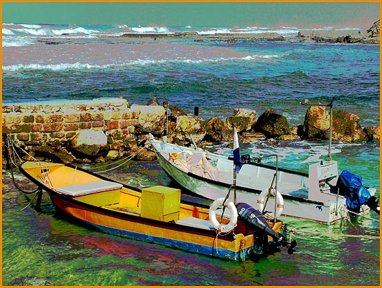 акварельное море. море лодки