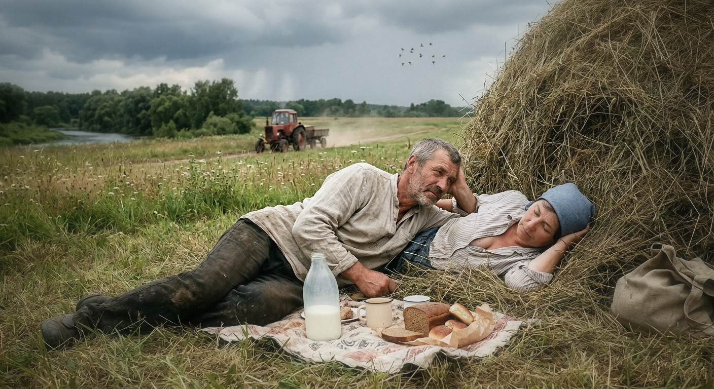 На покосе 