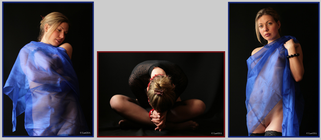 Submissive submissive девушка покорность триптих вуаль черный синий красный чулки