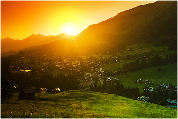 Рассветная горы австрия kleinwalsertal