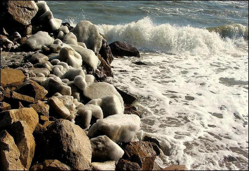 Ледяная стихия Море, камни, лед, стихия