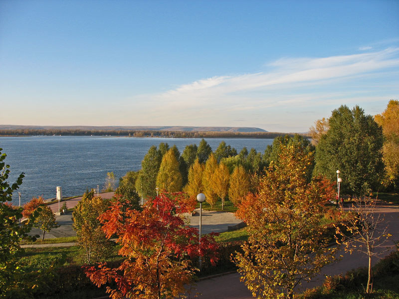 Осенний закат Волга осень