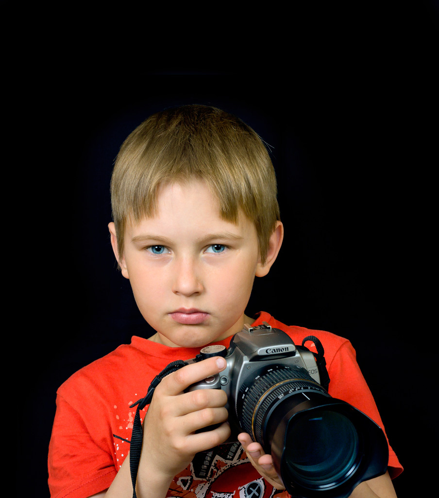 Помощник Портрет Ребенок Фотоаппарат