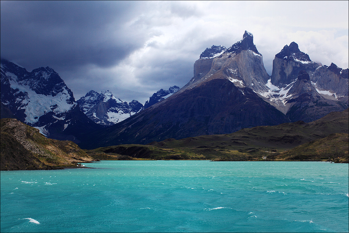 Torres del Paine торрес дель пайне, чили, горы, озеро, шторм, chile