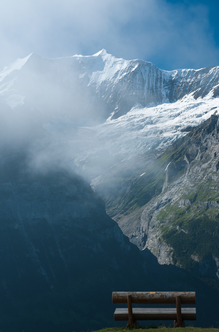 Unoccupied bench Switzerland Grindelwald