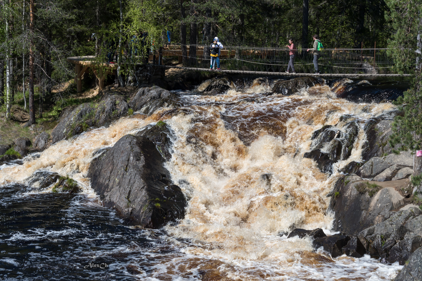 Водопад Ахинкоски Тохмайоки река водопад Ахинкоски Река природа пейзаж Карелия