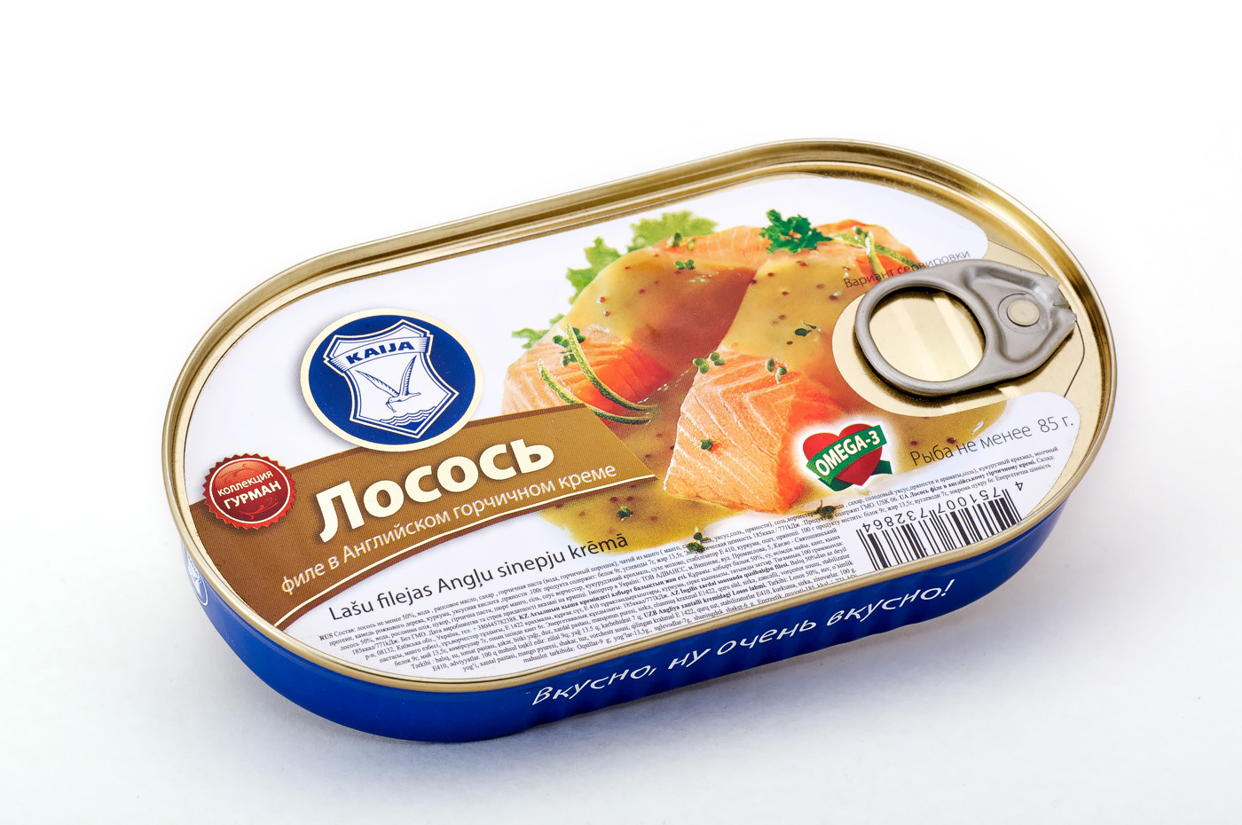 Банка филе лосося в английском горчичном креме 
