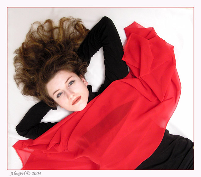 Lady with red 
