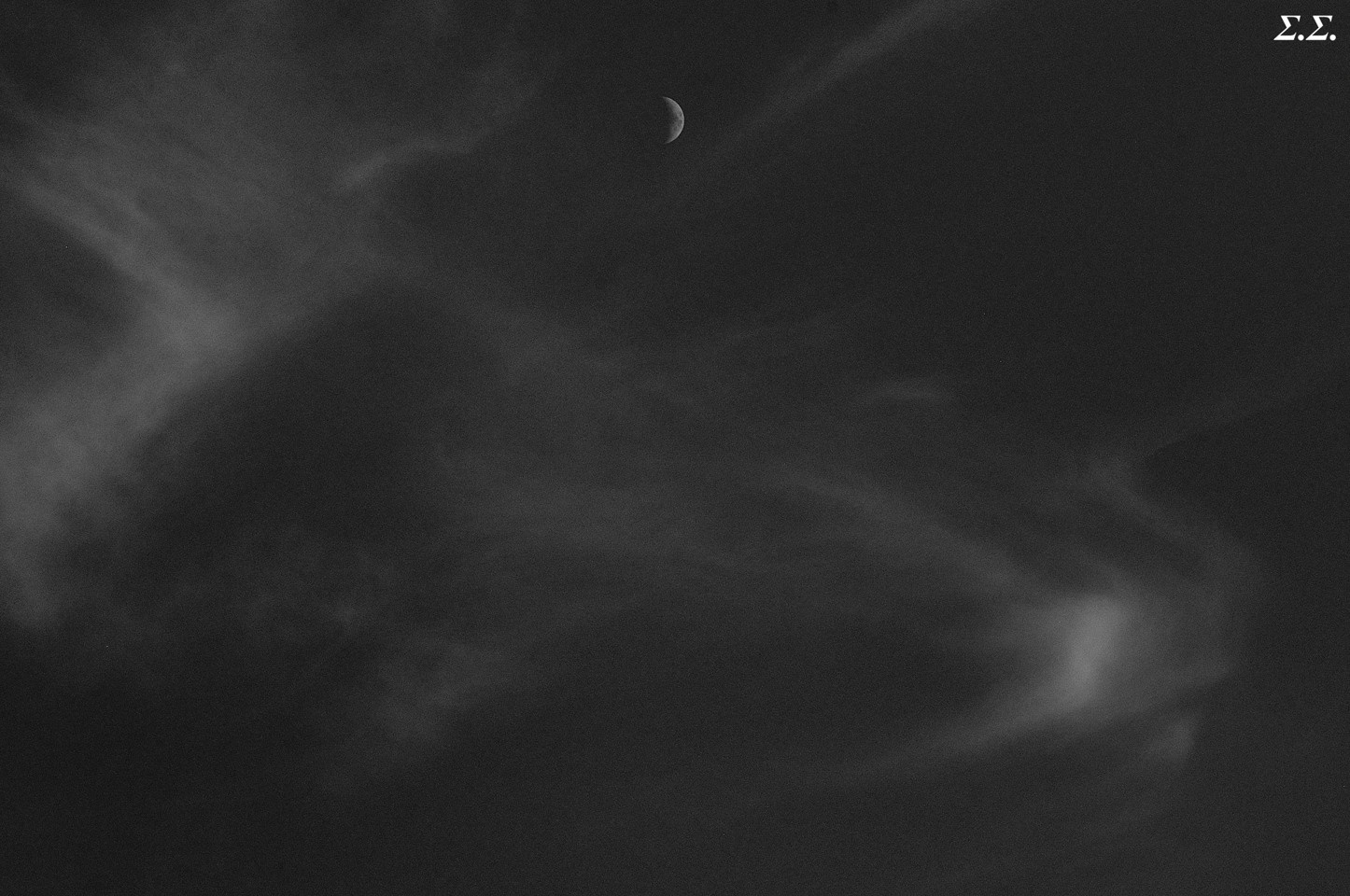 MOON AND LIGHT CLOUDS 