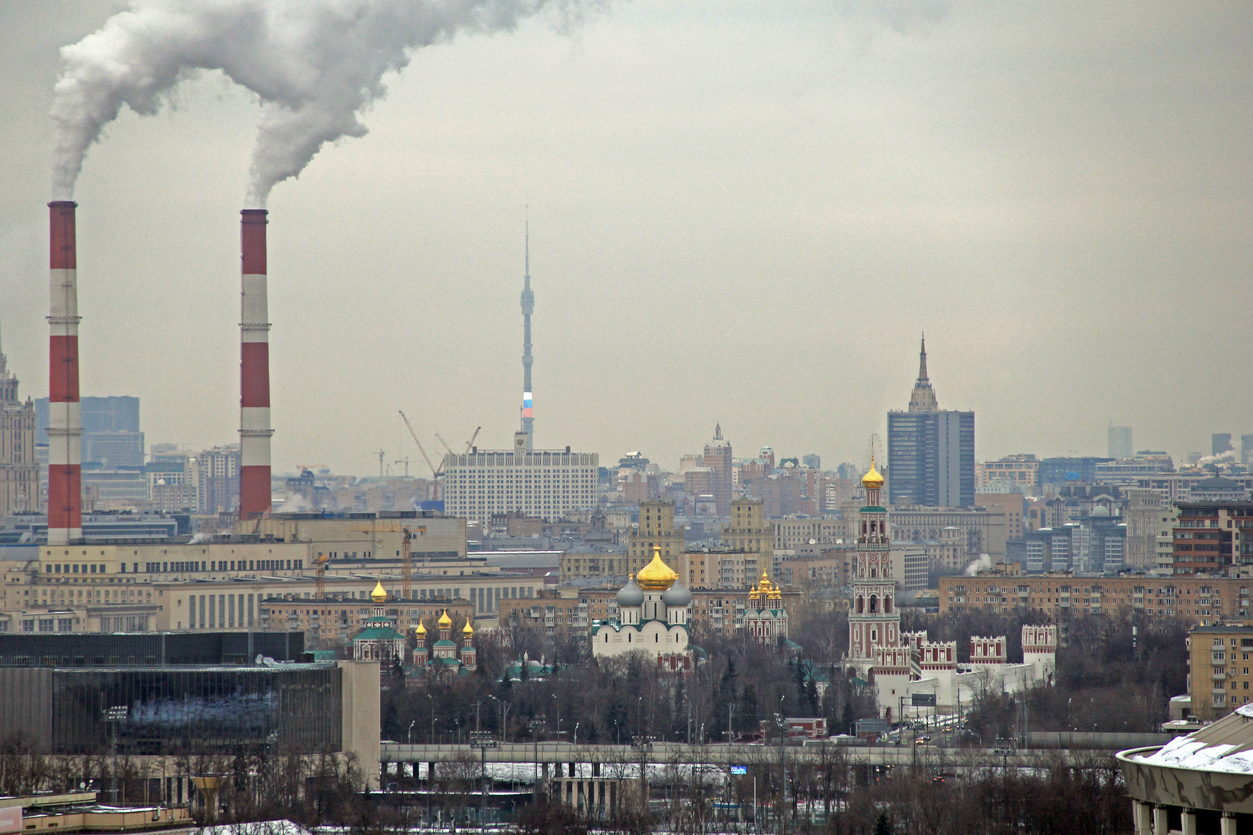 Панорама Москвы с Воробьевых гор. Москва Город Панорама города Новодевичий монастырь Останкино