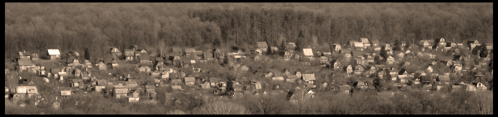 The Village Поселок деревня сепия