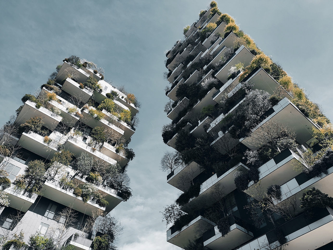 Небоскребы Bosco Verticale Вертикальный лес Милан Милан Италия весна2025 Небоскребы Bosco Verticale здания архитектура деревья балкон