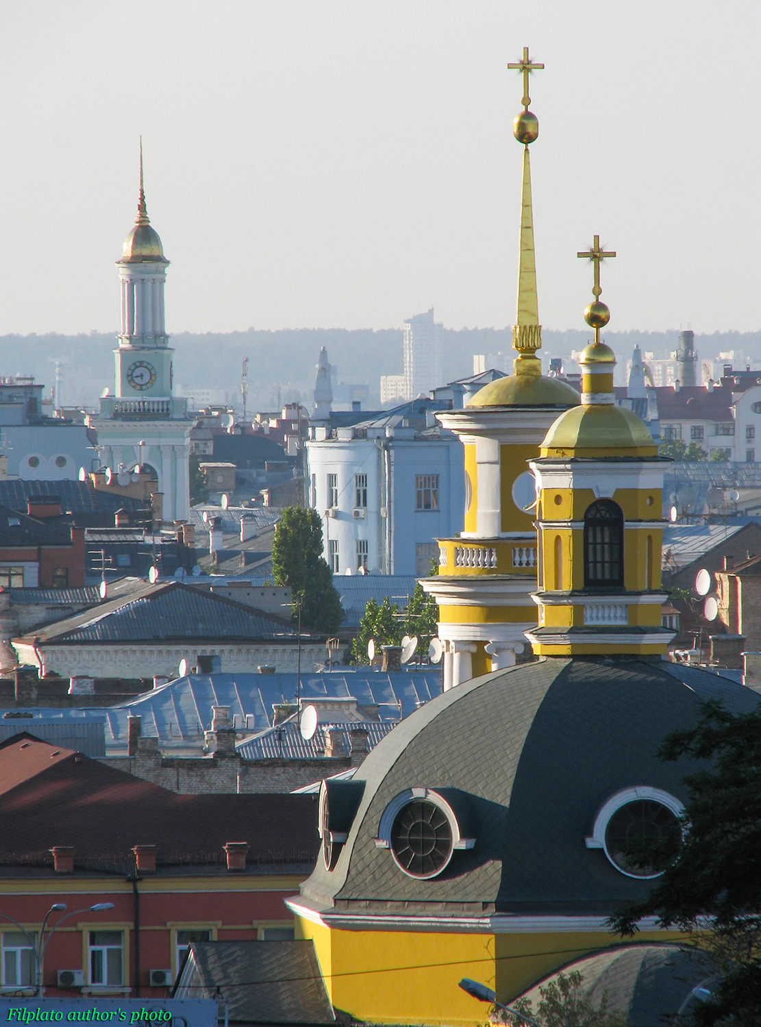 Киев, Подол, купола Киев Подол вид на церковь Рождества Христова архитектура исторического Киева