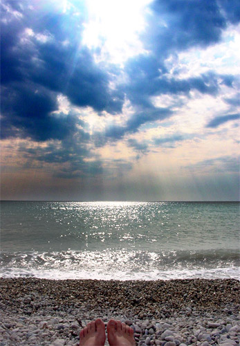 Отдых ноги, море, небо, отдых