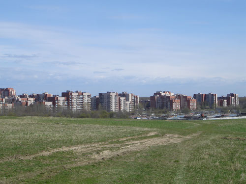 Вид с горки гора