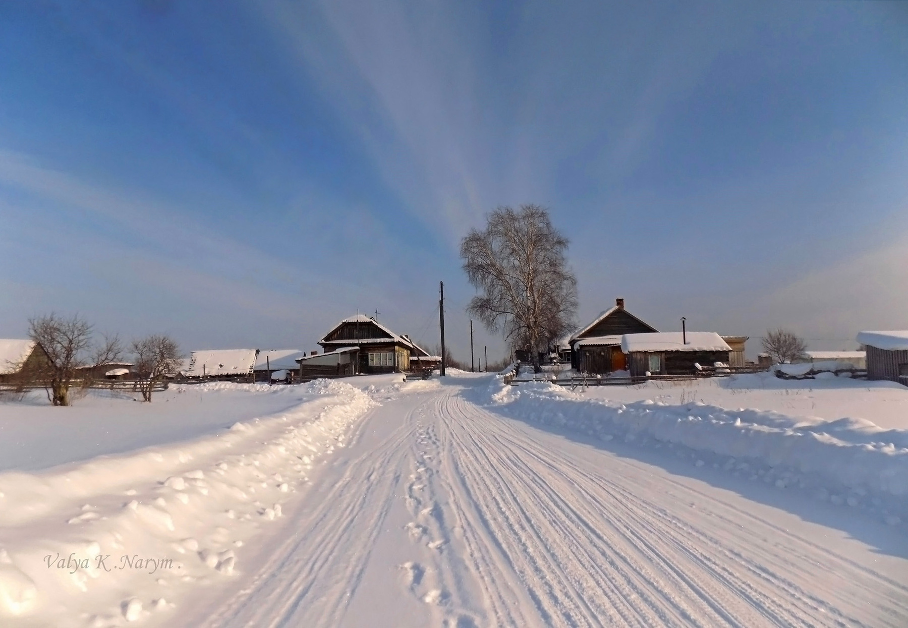 Дорога, проулок... Томская область зима 2022 село пейзаж