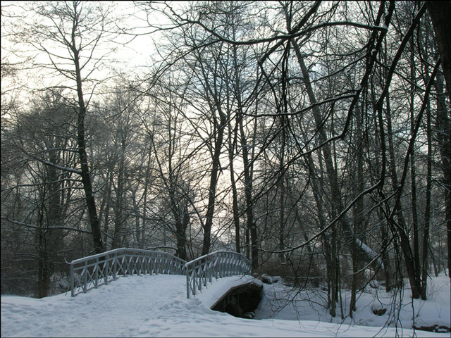 *** мост снег зима холод
