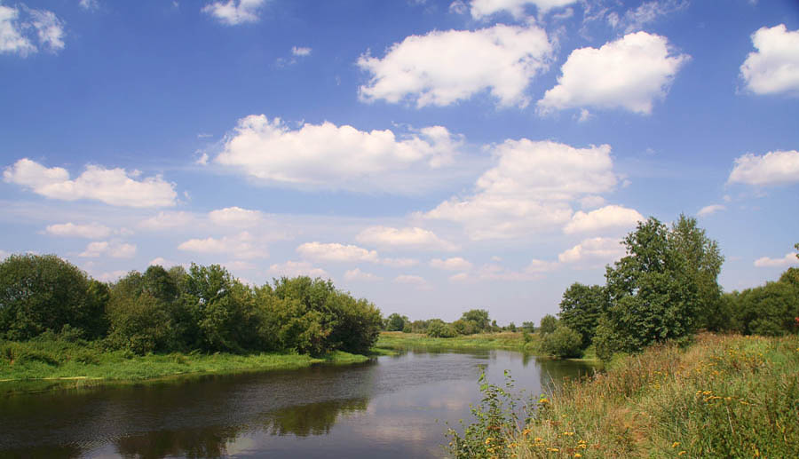на реке 