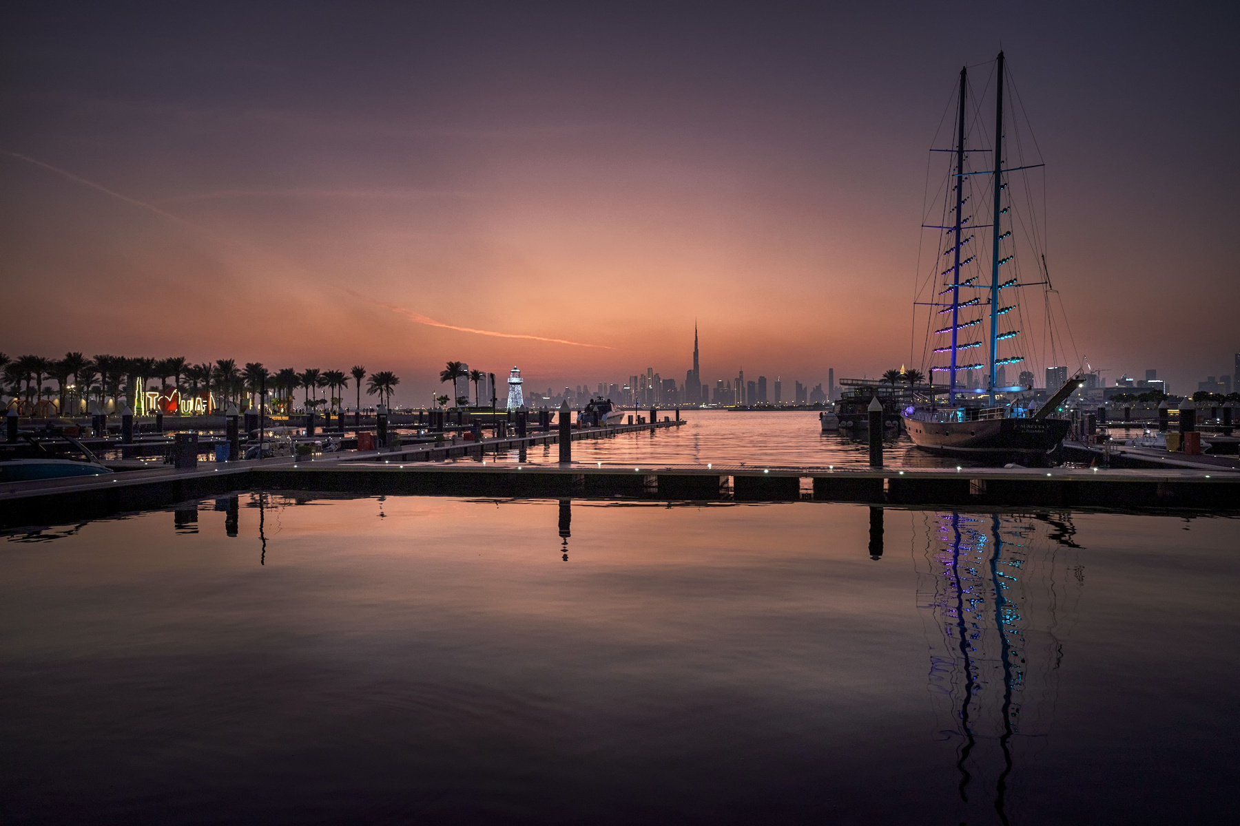 Dubai Creek Harbor Views night dubai creek harbor water lights city skyscraper landscape cityscape scenery travel outdoors uae chizh