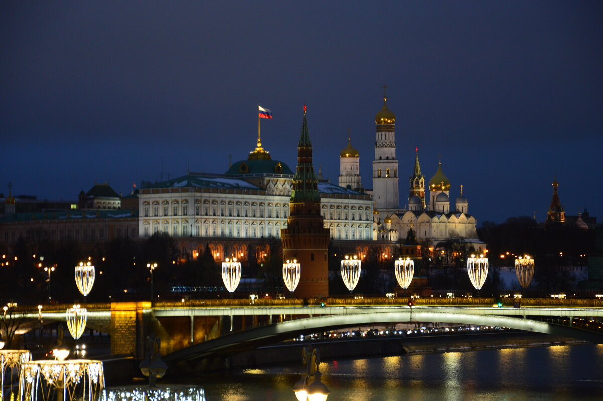 Ночная Москва Москва Кремль ночь архитектура город зима