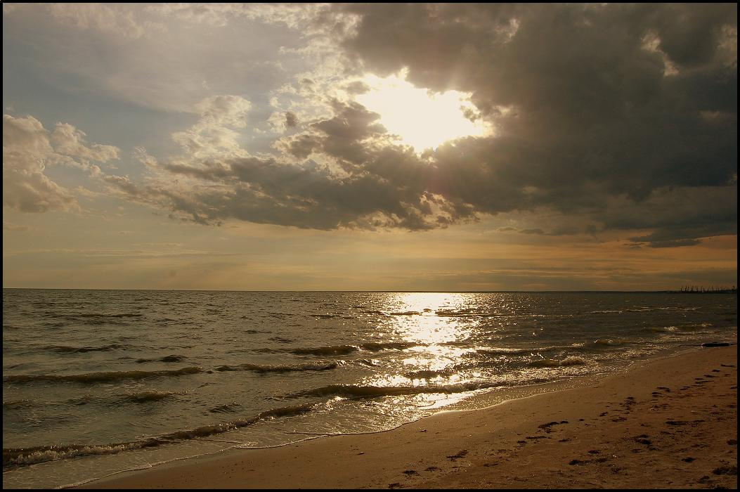 Золотой пляж пляж, закат, море