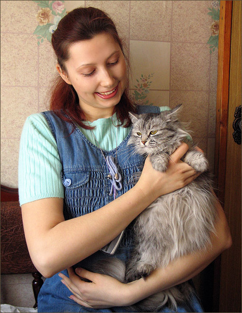 Кошечки (4) кошка девушка красивая портрет цветной