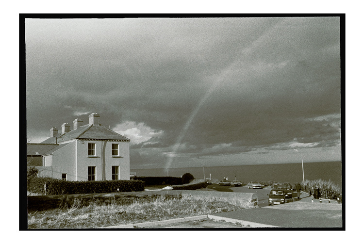 Rainbow. The Irish sea. Ireland,  Dublin, Grey Stone