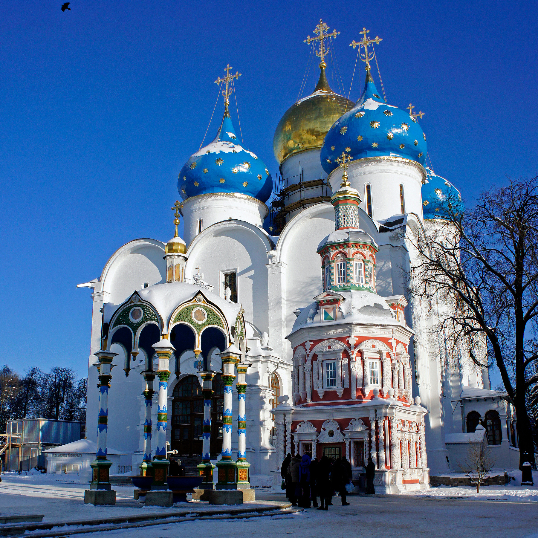 Сергиев Посад. Свято-Троицкая Сергиева Лавра. Лаврская площадь.  18.01.2014 Сергиев Посад Монастырь Храм Соборы Панорама