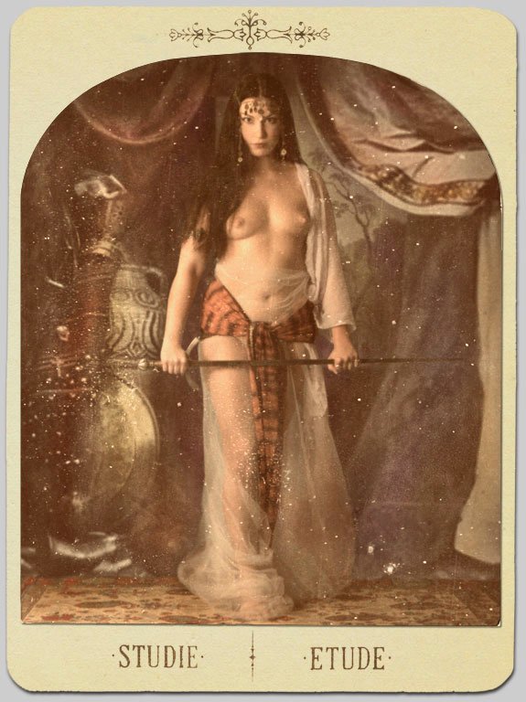 Юдифь. 1880-е. старинная фотография открытка ретро